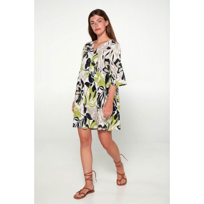 Φόρεμα με Κοντό Μανίκι BEIGE SOLEIL (20411-BEIGE SOLEIL)