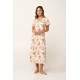 Micromodal Μακρύ Φλοράλ Νυχτικό PINK TAN (24050-PINK TAN)