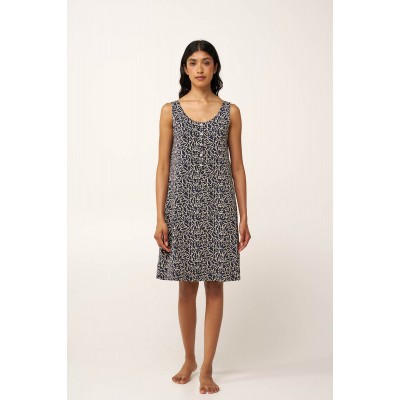 Micromodal Φλοράλ Νυχτικό με Πατιλέτα BLUE BLAZER (24112-BLUE BLAZER)