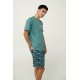 Ανδρική Βαμβακερή Πυτζάμες με Κοντό Μανίκι TEAL BRITTANY (23662-TEAL BRITTANY)