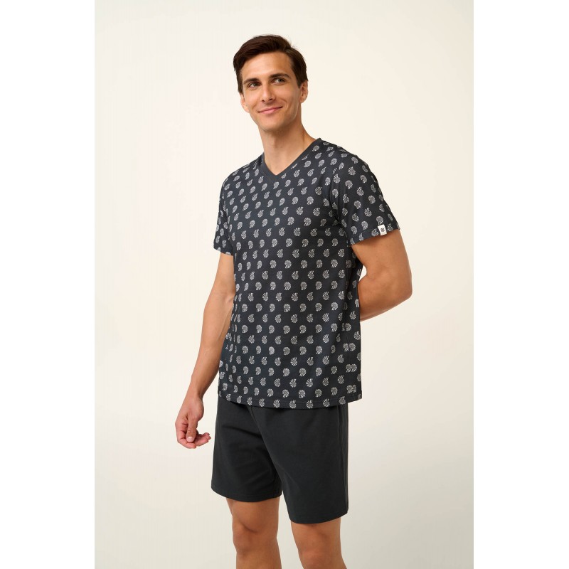 Βαμβακερή Ανδρική Πυτζάμα με V Λαιμόκοψη DARK GRAY (22601-DARK GRAY) Βαμβακερή Ανδρική Πυτζάμα με V Λαιμόκοψη DARK GRAY (22601-DARK GRAY)