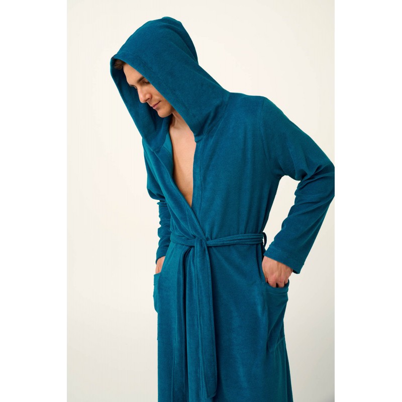 Μονόχρωμή Frottee Ανδρική Ρόμπα BLUE LYONS (22587-BLUE LYONS)