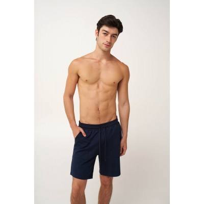 Ανδρική Βαμβακερή Φούτερ Βερμούδα BLUE (24843-BLUE)