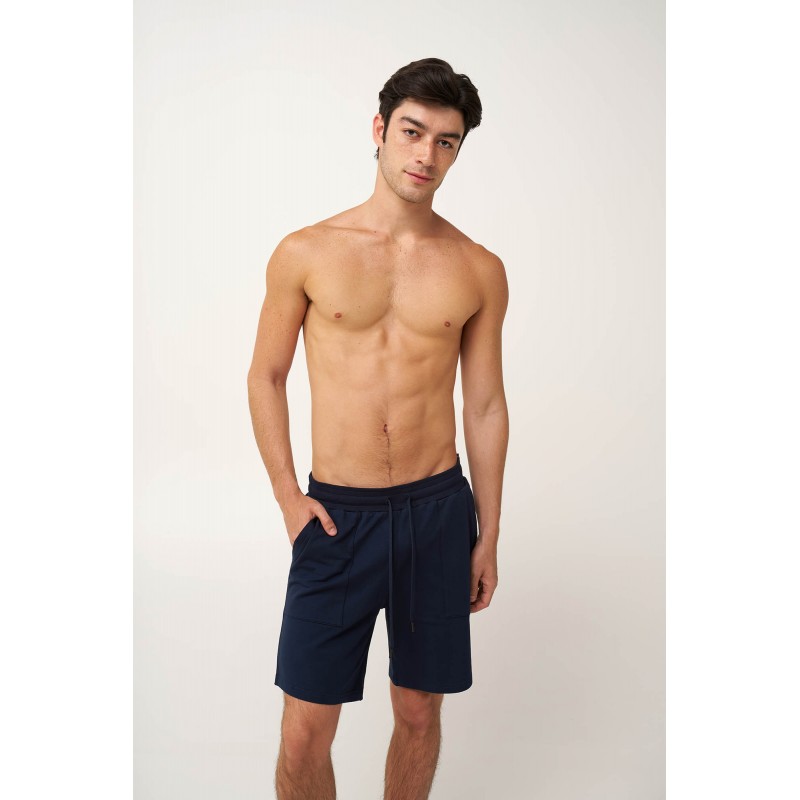 Ανδρική Βαμβακερή Φούτερ Βερμούδα BLUE (24843-BLUE)