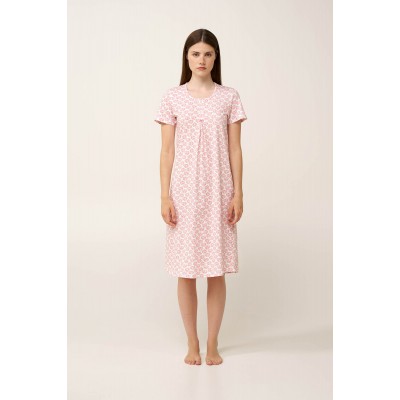 Βαμβακερό Νυχτικό με Πιέτα PINK GLOW (24330-PINK GLOW)