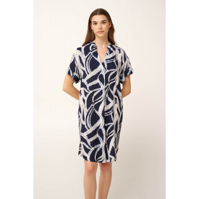 Καλοκαιρινό Φόρεμα από Ποπλίνα με V BLUE (24415-BLUE)