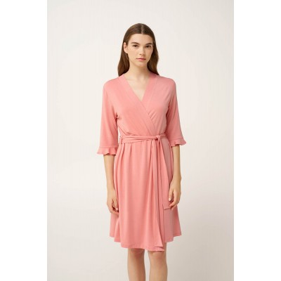 Σταυρωτή Γυναικεία Ρόμπα Micromodal PINK TAN (24066-PINK TAN)
