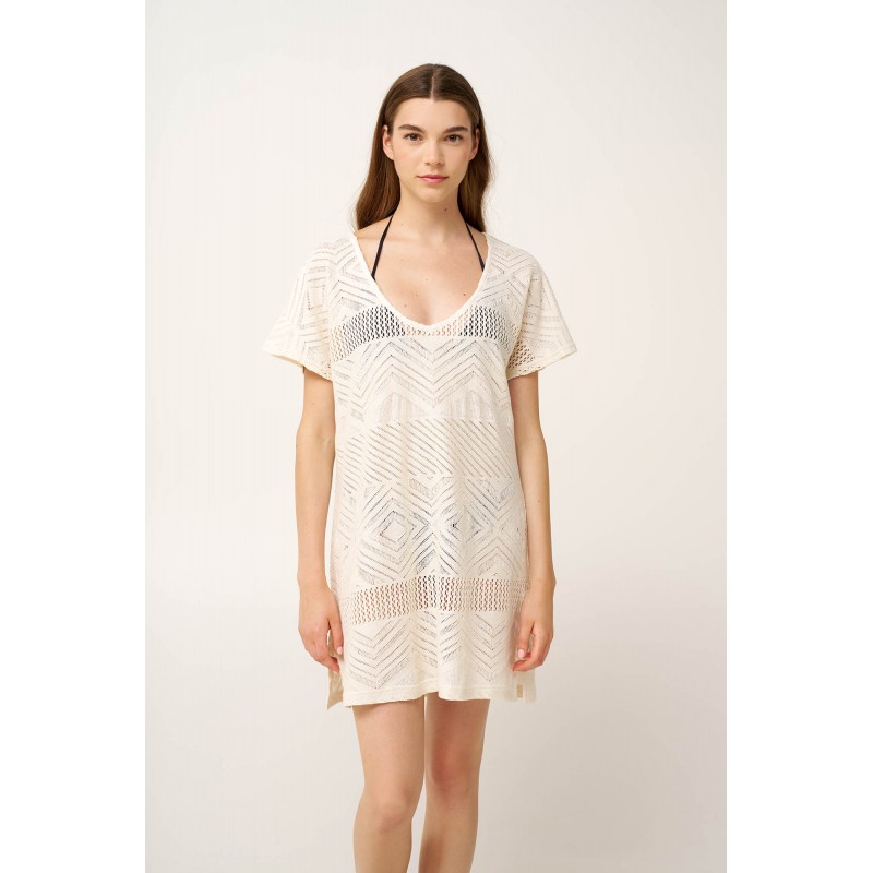 Καλοκαιρινό Φόρεμα Jacquard CREAM (24533-CREAM) Καλοκαιρινό Φόρεμα Jacquard CREAM (24533-CREAM)