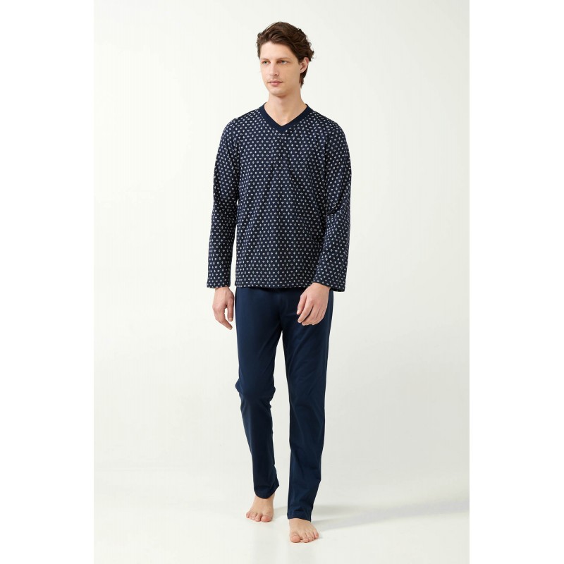 Ανδρικές Πυτζάμες από Βαμβάκι BLUE (21688-BLUE)