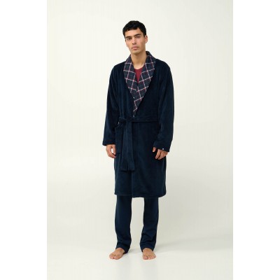 Μακριά Ανδρική Fleece Ρόμπα BLUE (23692-BLUE)