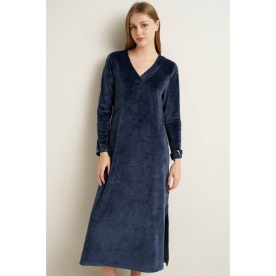 Lounge Velvet Μακρύ Φόρεμα BLUE INDIGO (25116-BLUE INDIGO)