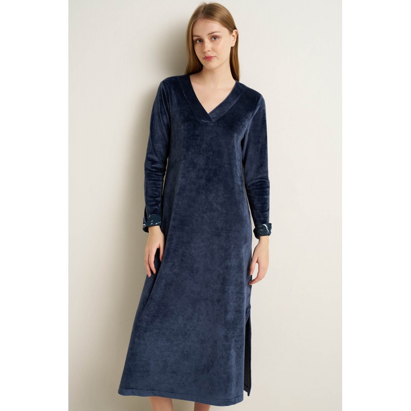Lounge Velvet Μακρύ Φόρεμα BLUE INDIGO (25116-BLUE INDIGO) Lounge Velvet Μακρύ Φόρεμα BLUE INDIGO (25116-BLUE INDIGO)