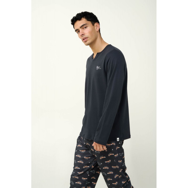 Ανδρική Βαμβακερή Πυτζάμα DARK GRAY (23626-DARK GRAY) Ανδρική Βαμβακερή Πυτζάμα DARK GRAY (23626-DARK GRAY)