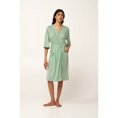 Γυναικεία Σταυρωτή Ρόμπα Cotton-Modal MINT GRAY (24079-MINT GRAY)