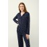 Γυναικεία Πυτζάμα Micromodal με Κουμπιά BLUE BLAZER (23052-BLUE BLAZER)
