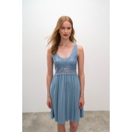 Αμάνικο Νυχτικό με Δαντέλα BLUE SERENE (16154-BLUE SERENE)