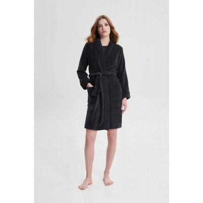 Μονόχρωμη Σταυρωτή Ρόμπα GRAY STONE (19467-GRAY STONE)