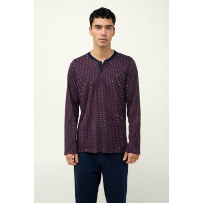 Ανδρική Βαμβακερή Πυτζάμα με Πατιλέτα BLUE (23610-BLUE)