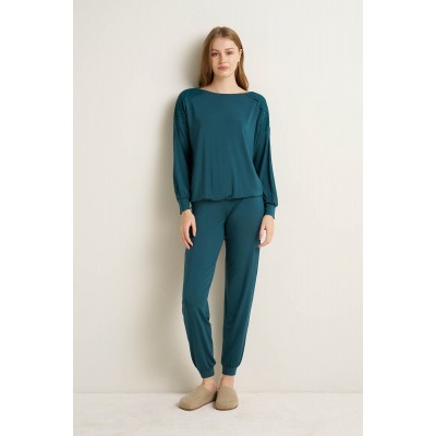 Γυναικεία Micromodal Πυτζάμα με Μανσέτες GREEN ATLANTIC (25150-GREEN ATLANTIC)