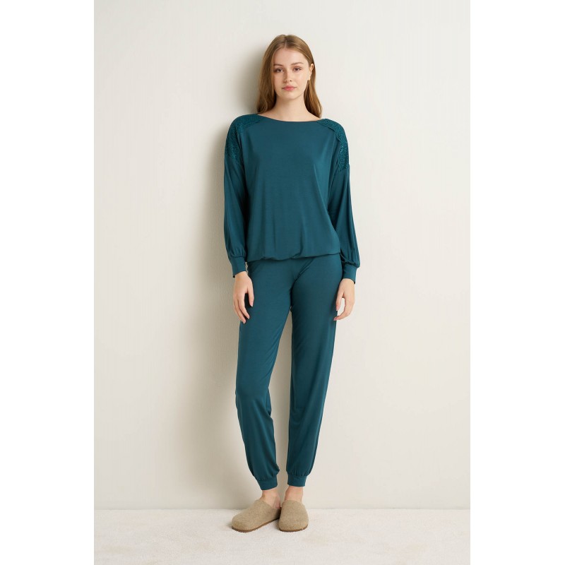 Γυναικεία Micromodal Πυτζάμα με Μανσέτες GREEN ATLANTIC (25150-GREEN ATLANTIC) Γυναικεία Micromodal Πυτζάμα με Μανσέτες GREEN ATLANTIC (25150-GREEN ATLANTIC)