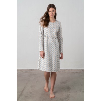 Φλοράλ Νυχτικό Με Πατιλέτα GRAY SILVER (17901-GRAY SILVER)
