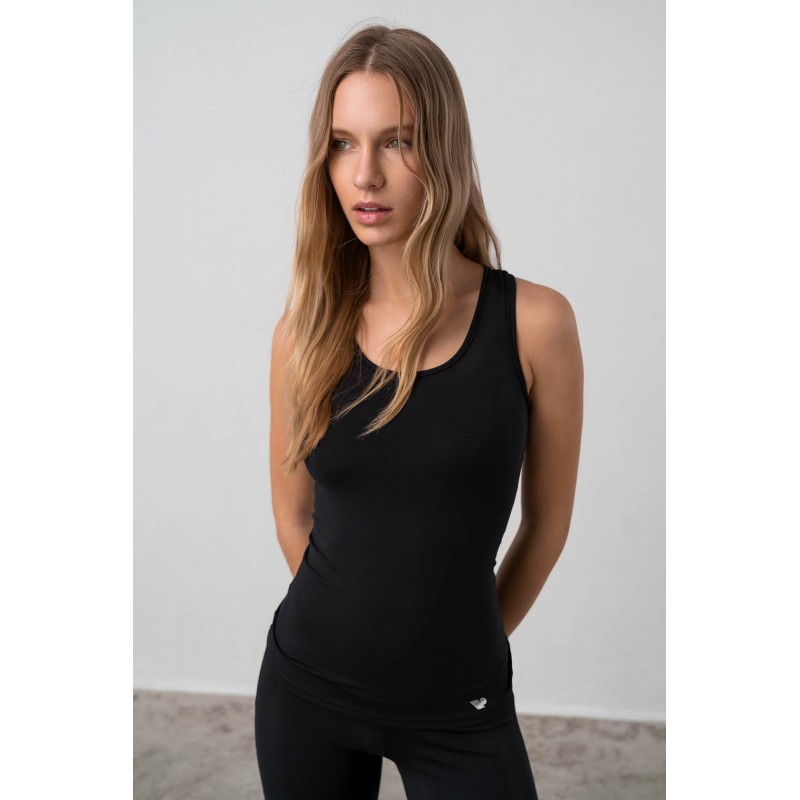 Μονόχρωμη Αμάνικη Μπλούζα BLACK (17180-BLACK)