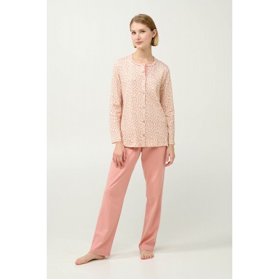 Γυναικεία Βαμβακερή Κουμπωτή Πυτζάμα PINK TAN (23332-PINK TAN)