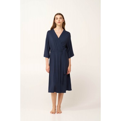 Μονόχρωμη Γυναικεία Ρόμπα Micromodal BLUE BLAZER (24121-BLUE BLAZER)