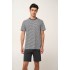 Ανδρική Καλοκαιρινή Πυτζάμα με Ρίγες DARK GRAY (24671-DARK GRAY)