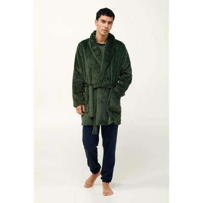 Ανδρική Σταυρωτή Ρόμπα Fleece GREEN MOUNTAIN (23646-GREEN MOUNTAIN)