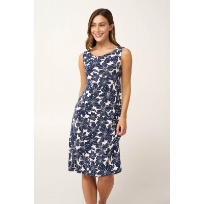 Micromodal Αμάνικο Φλοράλ Νυχτικό BLUE BLAZER (24104-BLUE BLAZER)