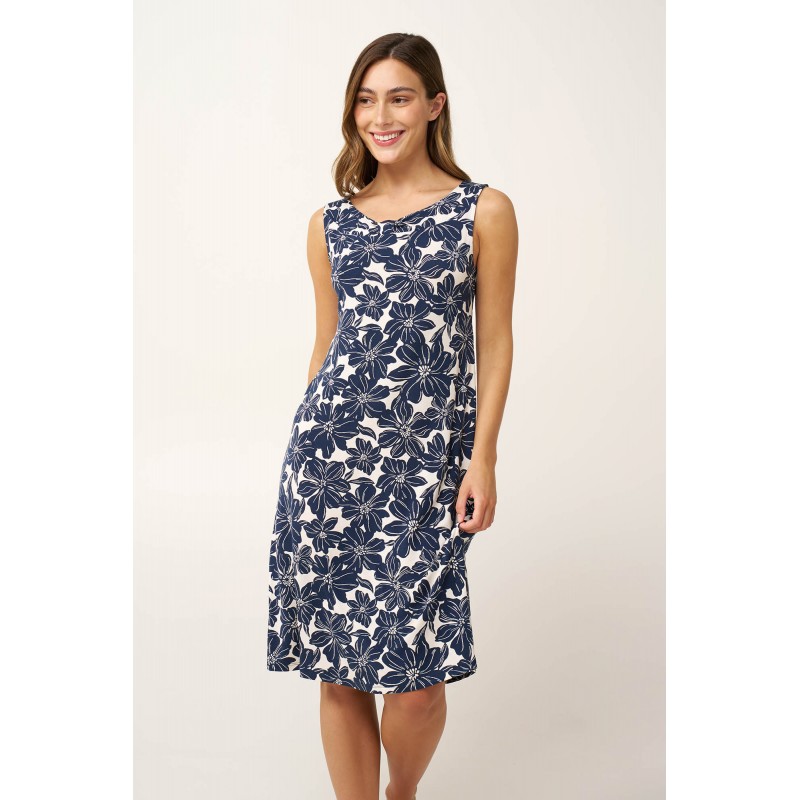 Micromodal Αμάνικο Φλοράλ Νυχτικό BLUE BLAZER (24104-BLUE BLAZER)