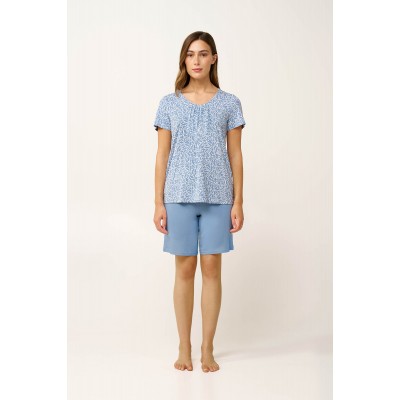 Γυναικεία Πυτζάμα Micromodal με Σούρες BLUE RAIN (24099-BLUE RAIN)