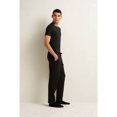 Ανδρικό Βαμβακερό Φούτερ Παντελόνι BLACK (25184-BLACK)