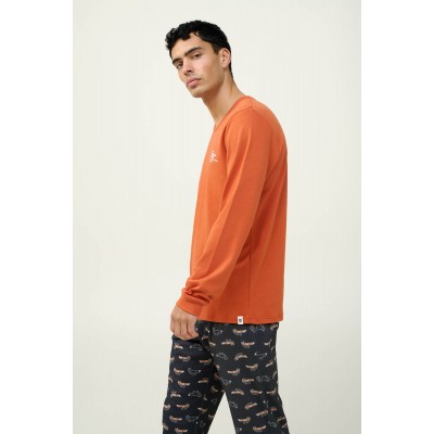 Ανδρική Βαμβακερή Πυτζάμα με Μανσέτες ORANGE RUST (23621-ORANGE RUST)