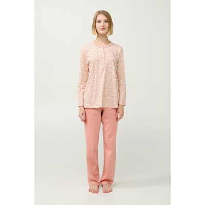 Γυναικεία Βαμβακερή Πυτζάμα με Πατιλέτα PINK TAN (23330-PINK TAN)