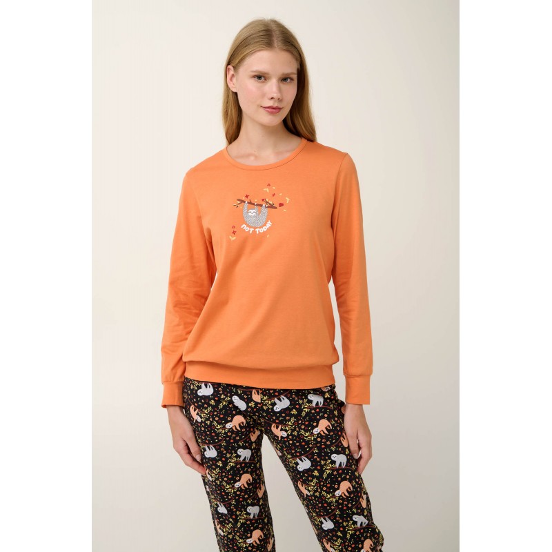 Βαμβακερές Γυναικείες Πυτζάμες με Μανσέτες CORAL GOLD (21928-CORAL GOLD)