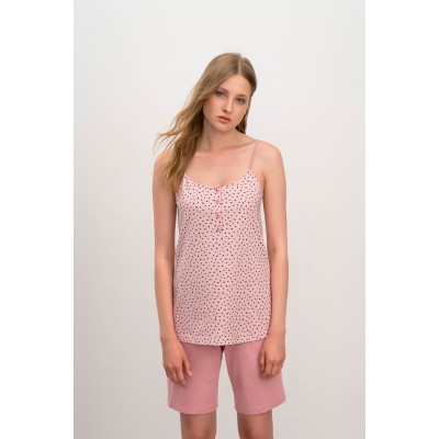 Πυτζάμα με Τιράντες PINK GRAY (70063-PINK GRAY)