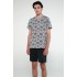 Πυτζάμα με Κοντό Μανίκι GRAY MELANGE (20610-GRAY MELANGE)