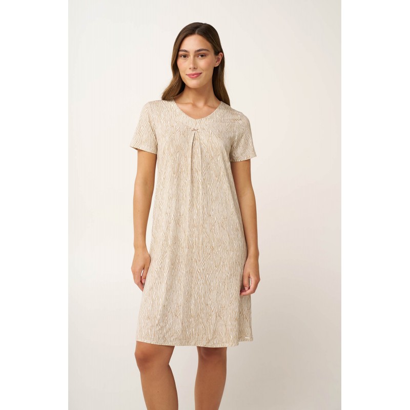 Νυχτικό Micromodal με Πιέτα BEIGE TAUPE (24018-BEIGE TAUPE)