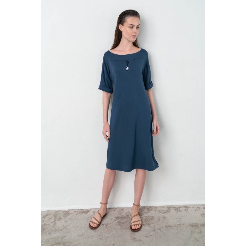 Φόρεμα με Κοντό Μανίκι BLUE MARINE (16924-BLUE MARINE)