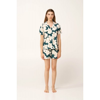 Γυναικεία Κουμπωτή Πυτζάμα Micromodal GREEN TEAL (24007-GREEN TEAL)