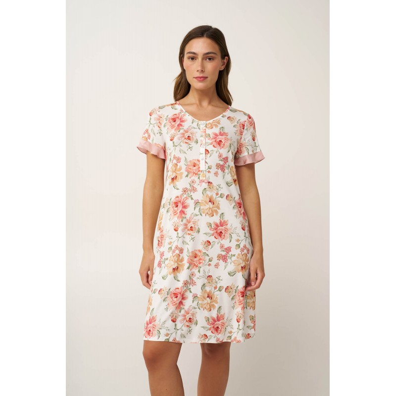 Micromodal Φλοράλ Νυχτικό με Πατιλέτα PINK TAN (24045-PINK TAN) Micromodal Φλοράλ Νυχτικό με Πατιλέτα PINK TAN (24045-PINK TAN)