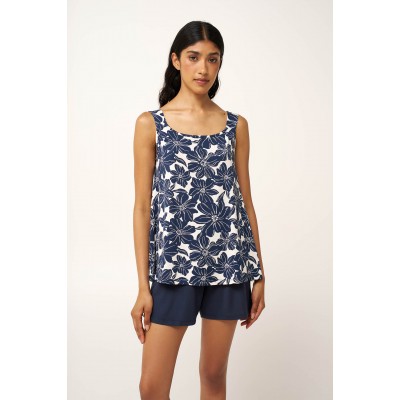 Micromodal Φλοράλ Baby Doll BLUE BLAZER (24106-BLUE BLAZER)