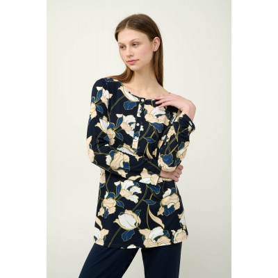Γυναικεία Πυτζάμα Viscose με Πατιλέτα BLUE (23111-BLUE)