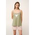 Βαμβακερό Baby Doll με Τιράντες GREEN TEA (24289-GREEN TEA)