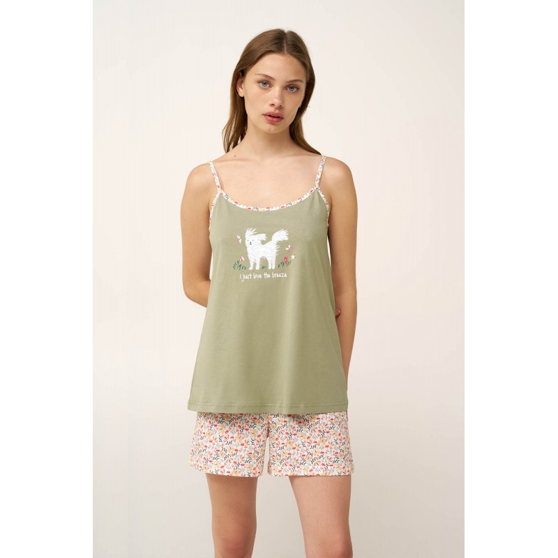 Βαμβακερό Baby Doll με Τιράντες GREEN TEA (24289-GREEN TEA) Βαμβακερό Baby Doll με Τιράντες GREEN TEA (24289-GREEN TEA)