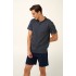 Βαμβακερή Ανδρική Πυτζάμα με Πατιλέτα BLUE (22683-BLUE)