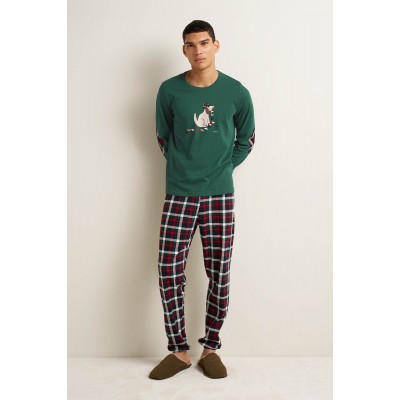 Ανδρική Matching Βαμβακερή Πυτζάμα με Μανσέτες GREEN GARDEN (25610-GREEN GARDEN)