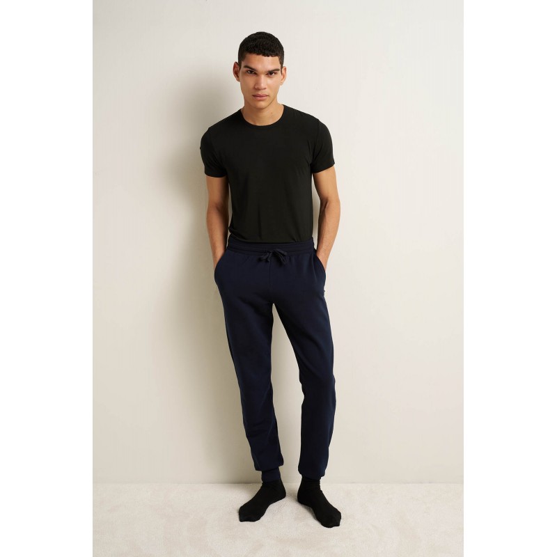 Ανδρικό Βαμβακερό Φούτερ  Jogger Παντελόνι BLUE (25185-BLUE)